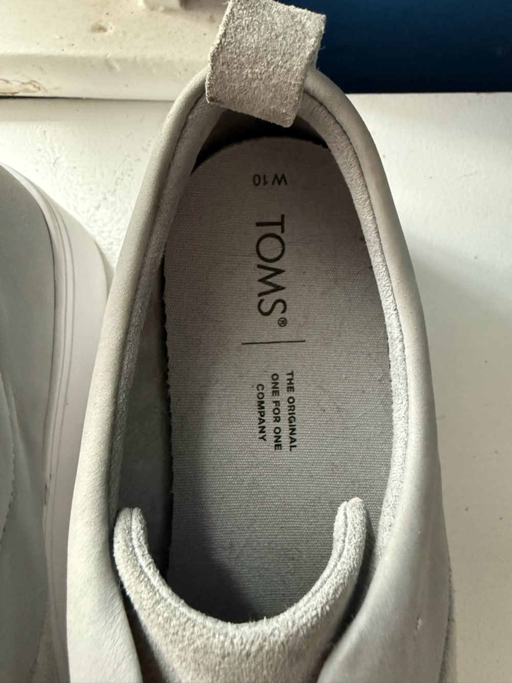 TOMS Slip-On Suede Sneakers in Light Gray - Picture 2 of 3